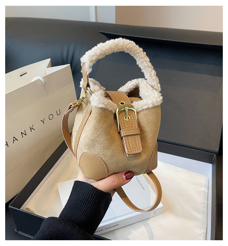 Women’s Retro Plush Crossbody Bag Casual Designer Shoulder Purse