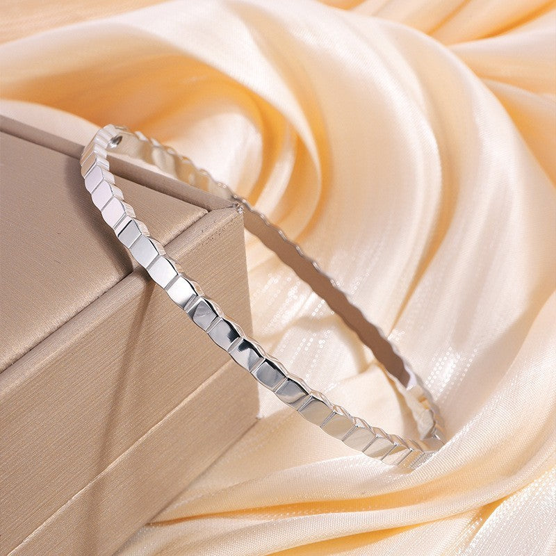 Irregular Honeycomb Titanium Steel Bracelet Minimalist Women’s Jewelry