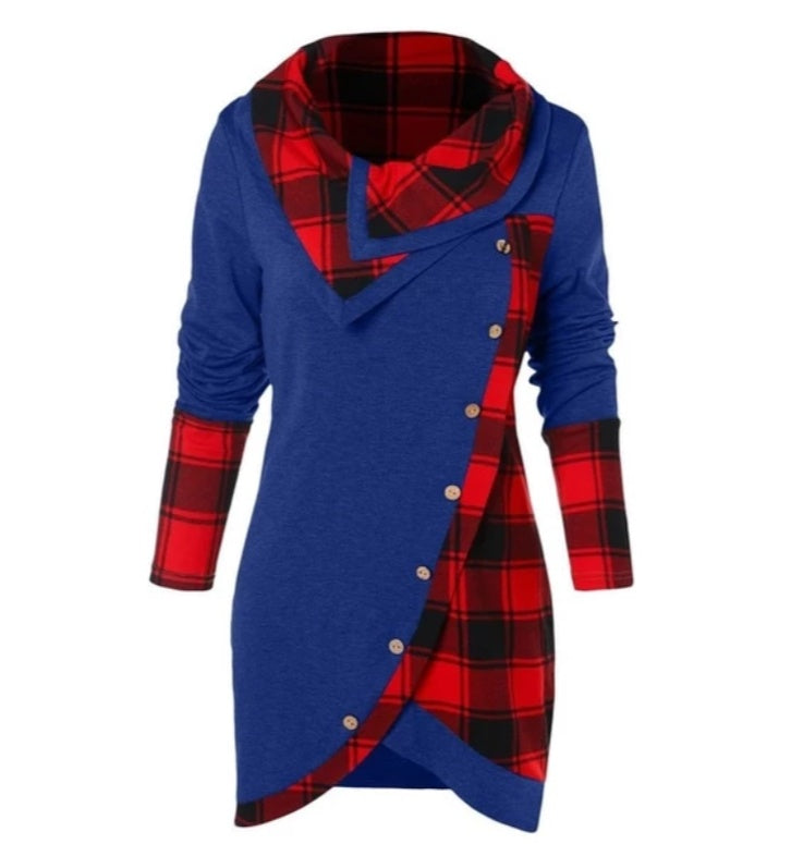 European American Style High Neck Fashion Tops