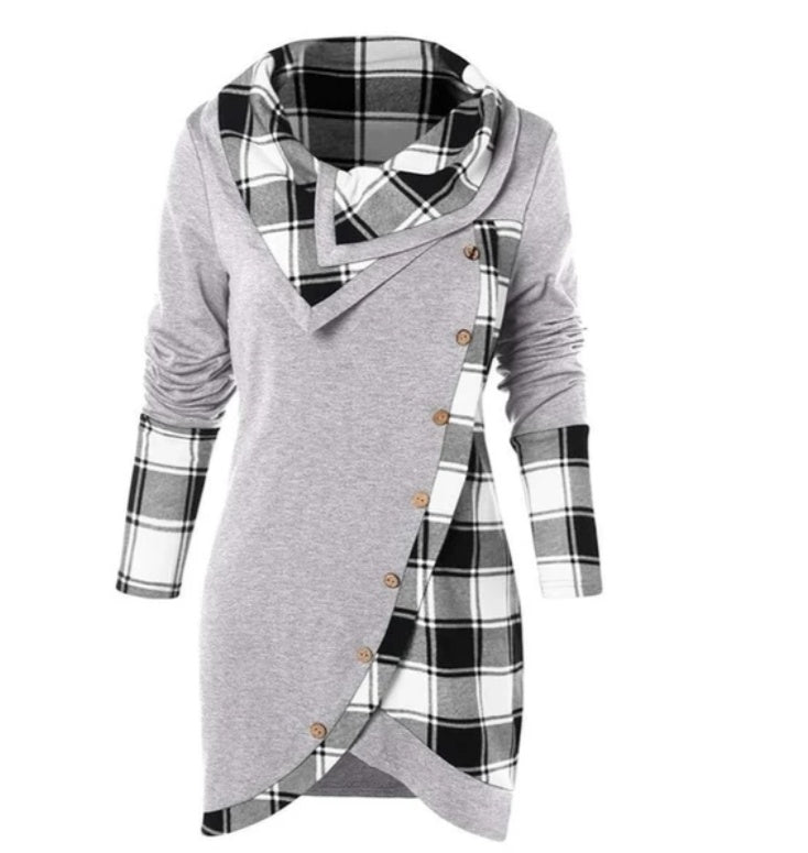 European American Style High Neck Fashion Tops
