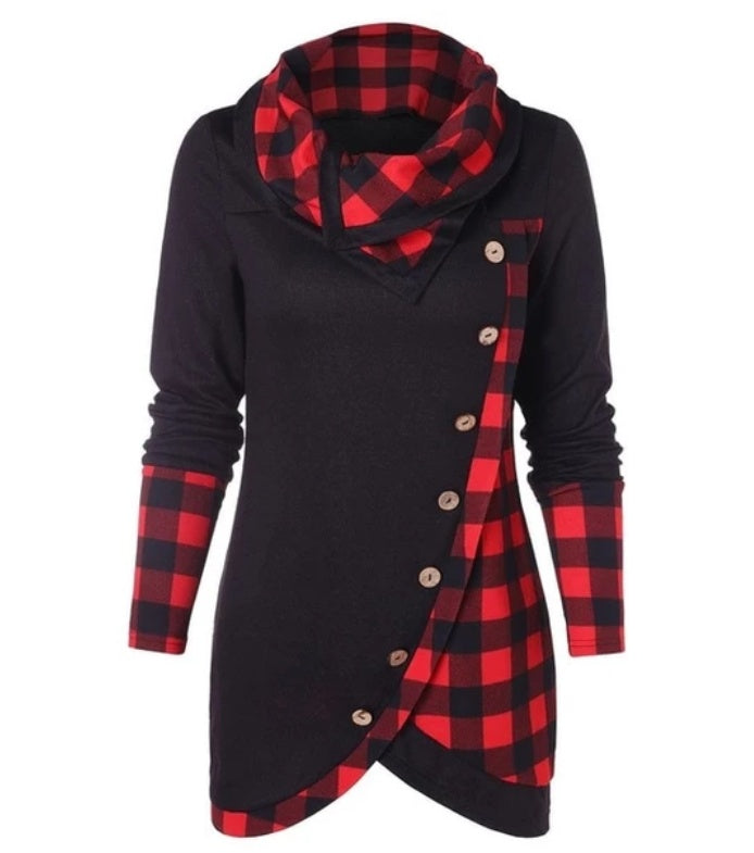 European American Style High Neck Fashion Tops