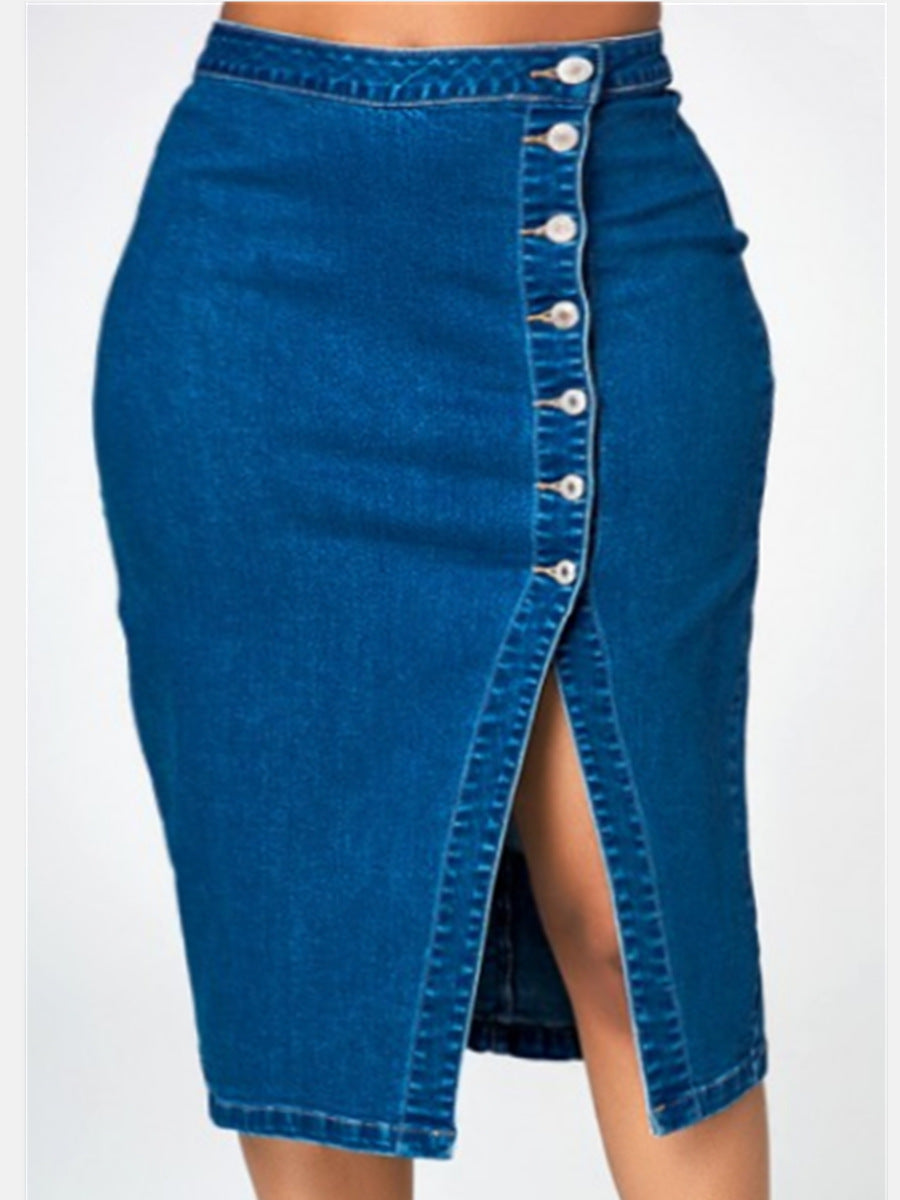 Oversized Denim Skirt Casual Street Fashion Style