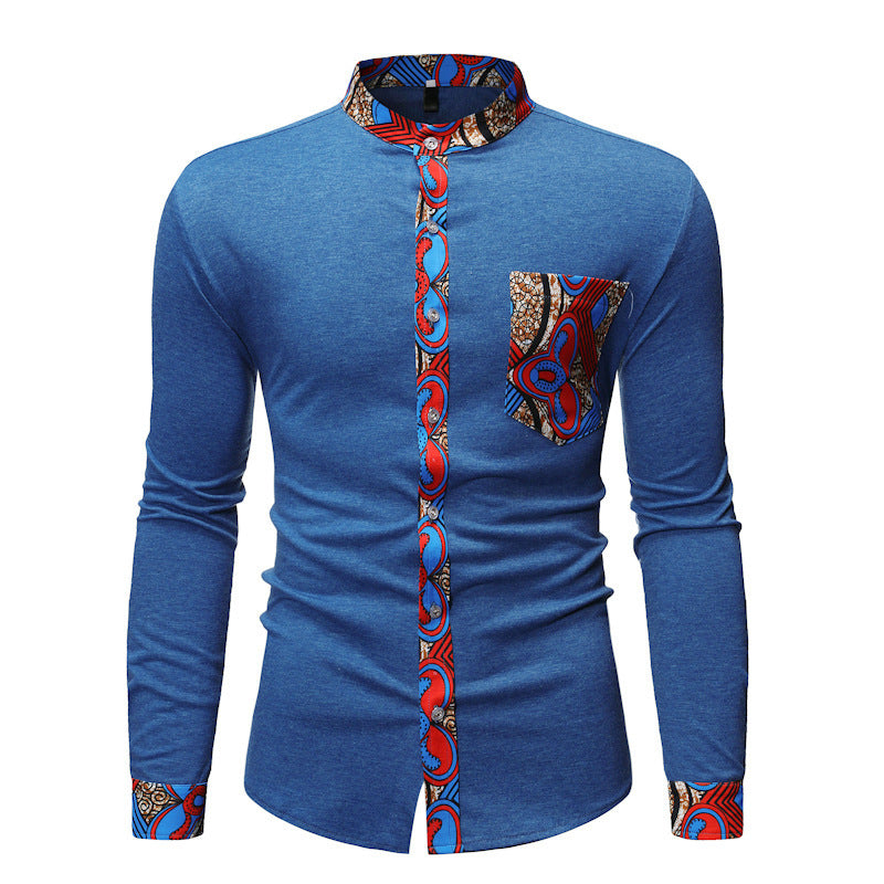 New African Style Men’s Shirt Cross Border Fashion