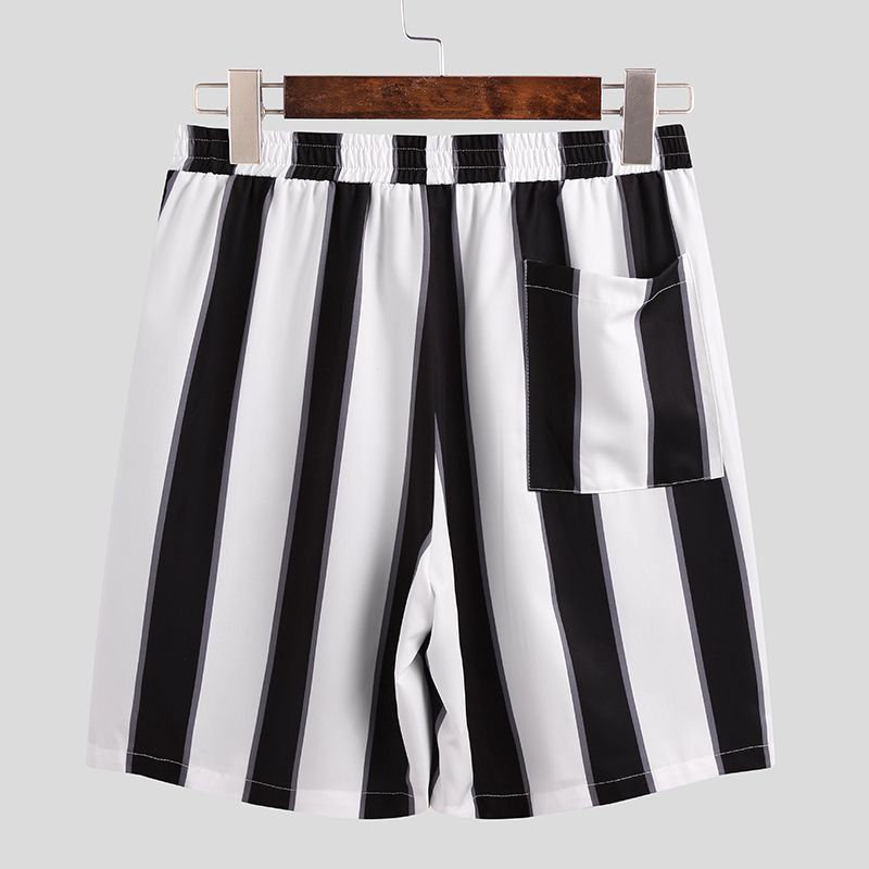 Men’s Summer Striped Short Pajama Suit Lightweight Beach Style