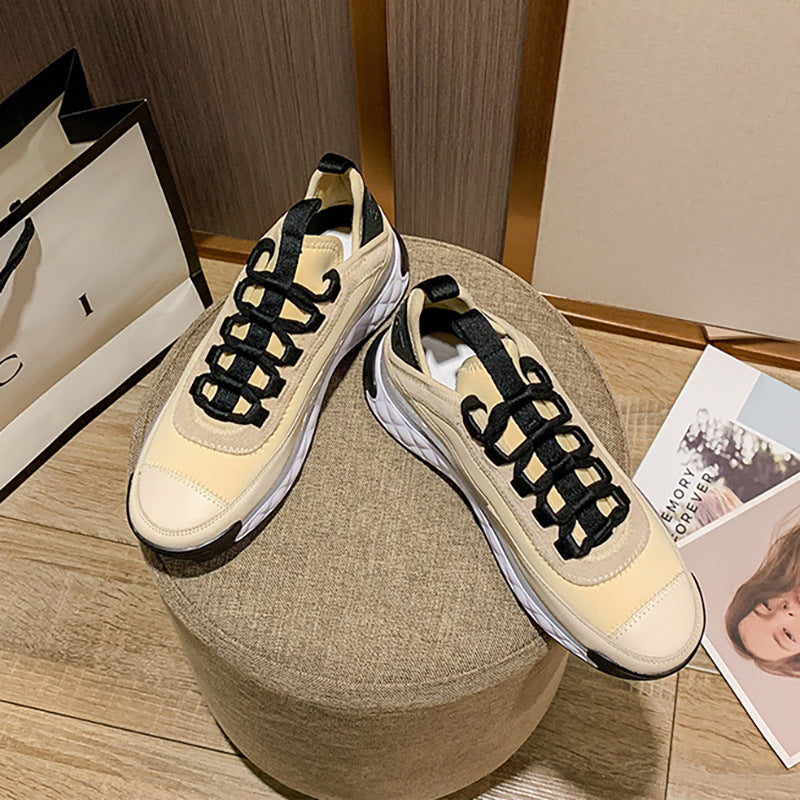 Women’s Luxury Leather Wedge Sneakers Chunky Fashion Style