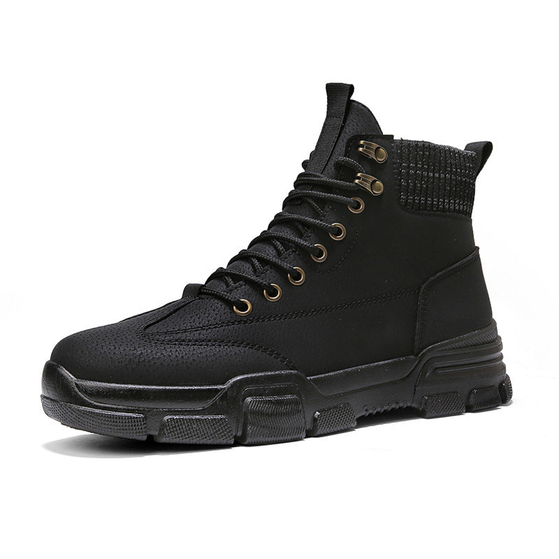 Men’s Mid Top Leather Tooling Boots Casual Martin Style Footwear