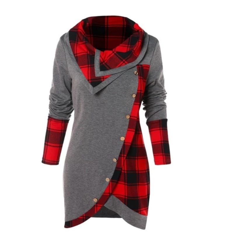 European American Style High Neck Fashion Tops