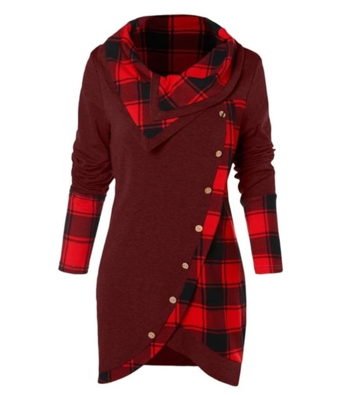 European American Style High Neck Fashion Tops
