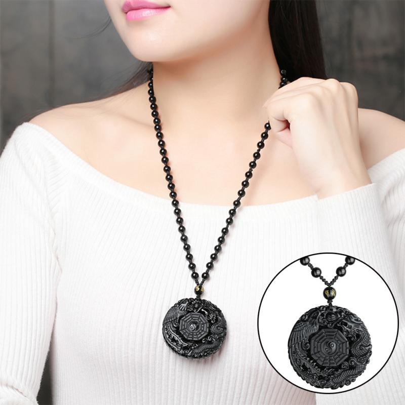 Lucky Symbol Pendant Necklace with Black Chain Fashion Jewelry