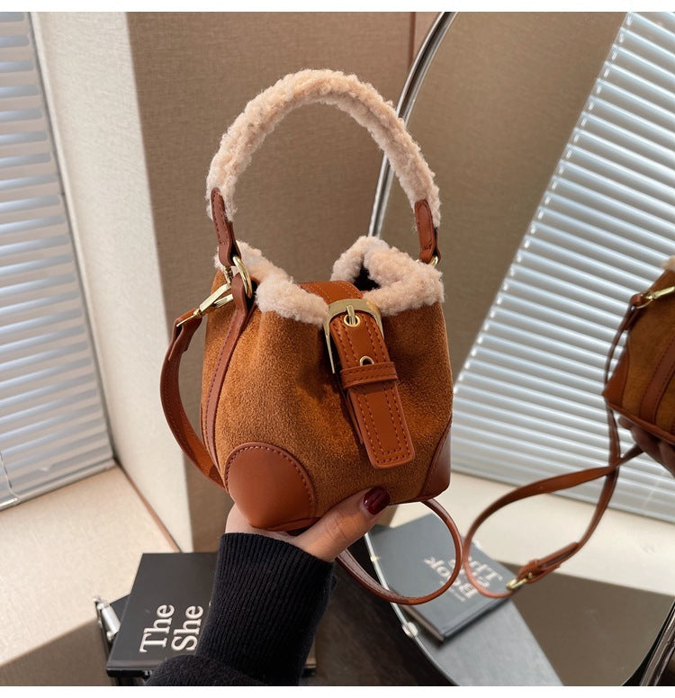 Women’s Retro Plush Crossbody Bag Casual Designer Shoulder Purse