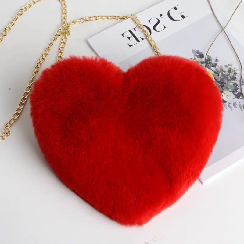 Women’s Plush Chain Shoulder Bag Romantic Party and Gift Style
