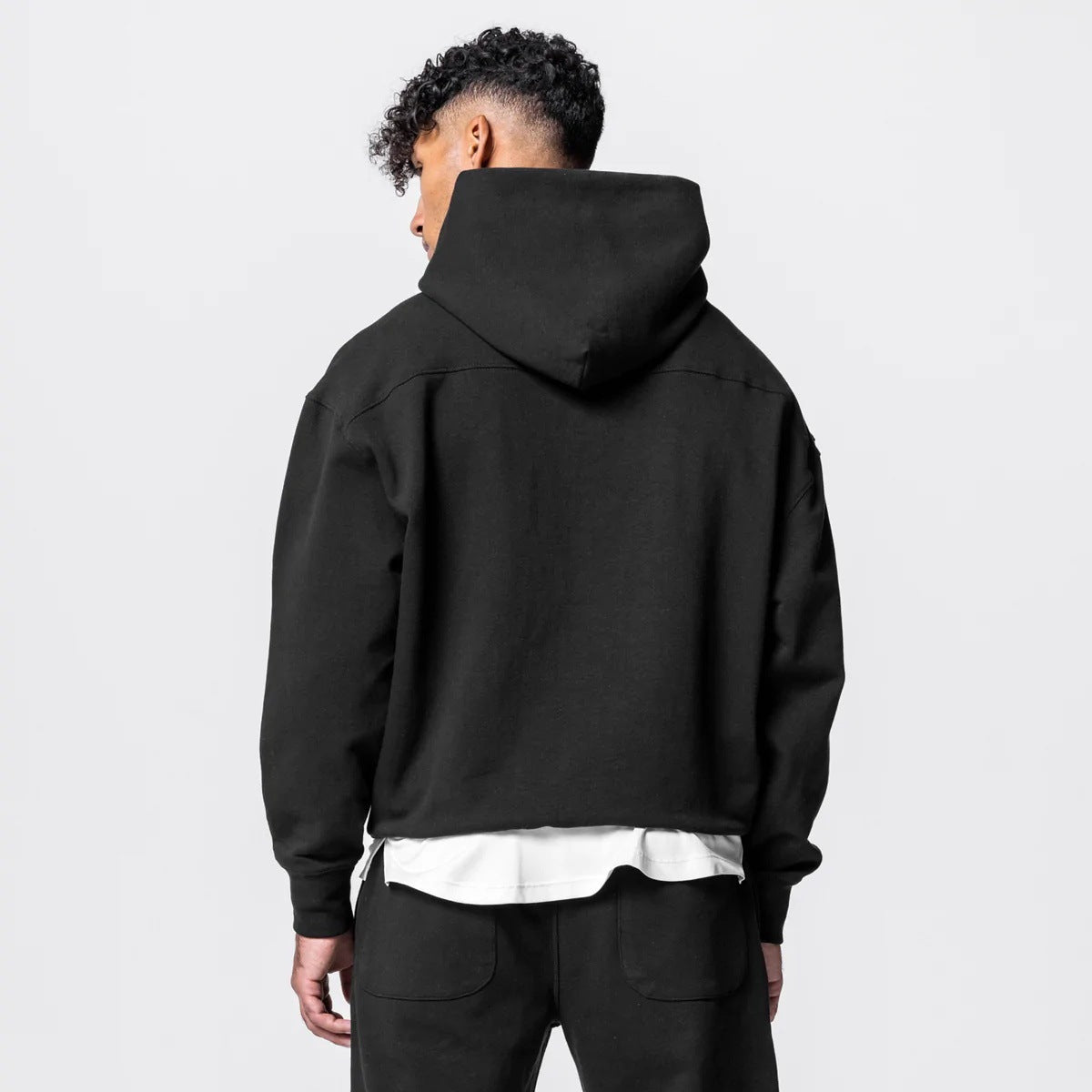 Men’s Thick Cotton Hoodie Training Set Casual Sports Tracksuit