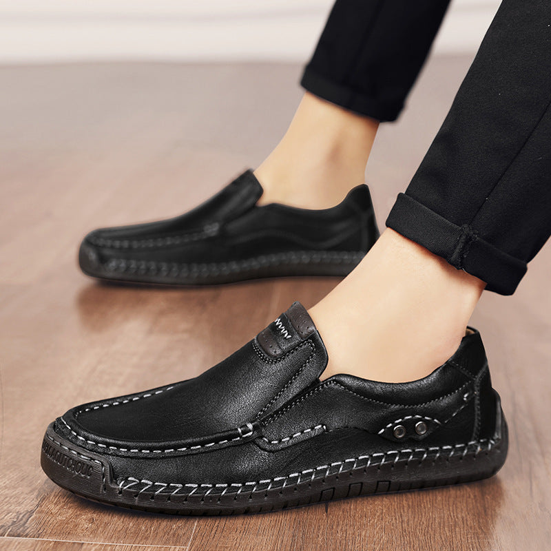 Handmade Men’s Leather Shoes Designed for Plus Size Comfort