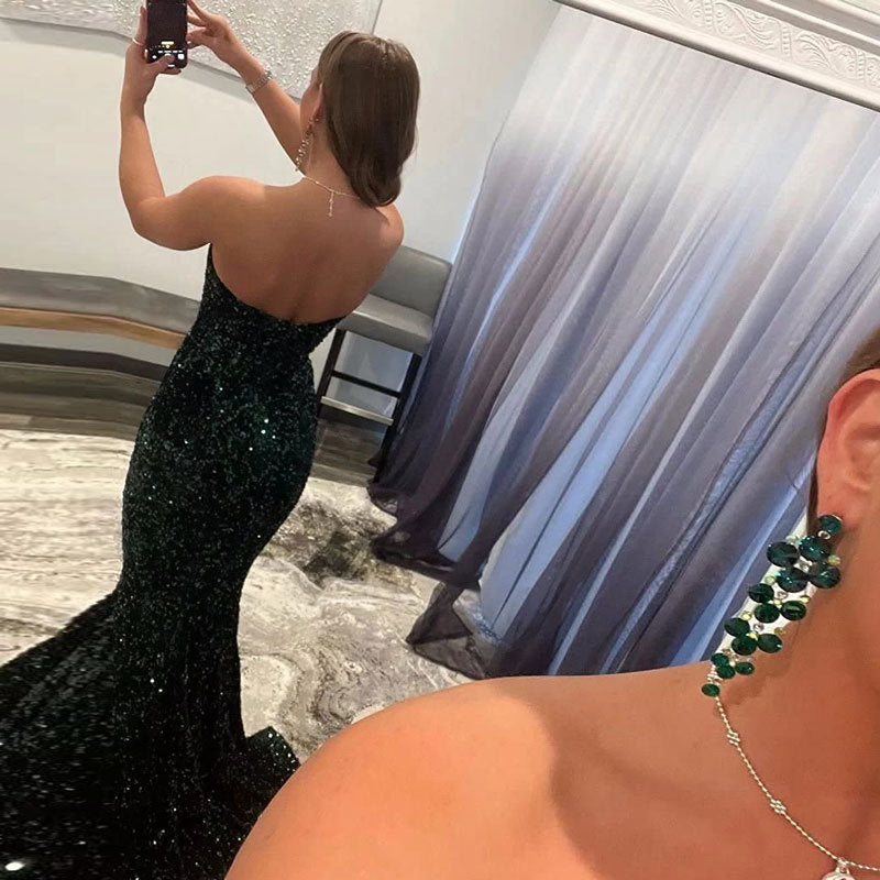 Women’s Sequin Evening Dress Formal Long Prom Party Gown