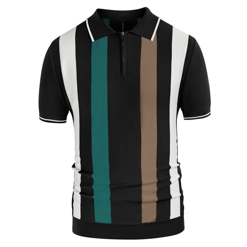 Fashion Striped Spliced Knitwear Modern Design