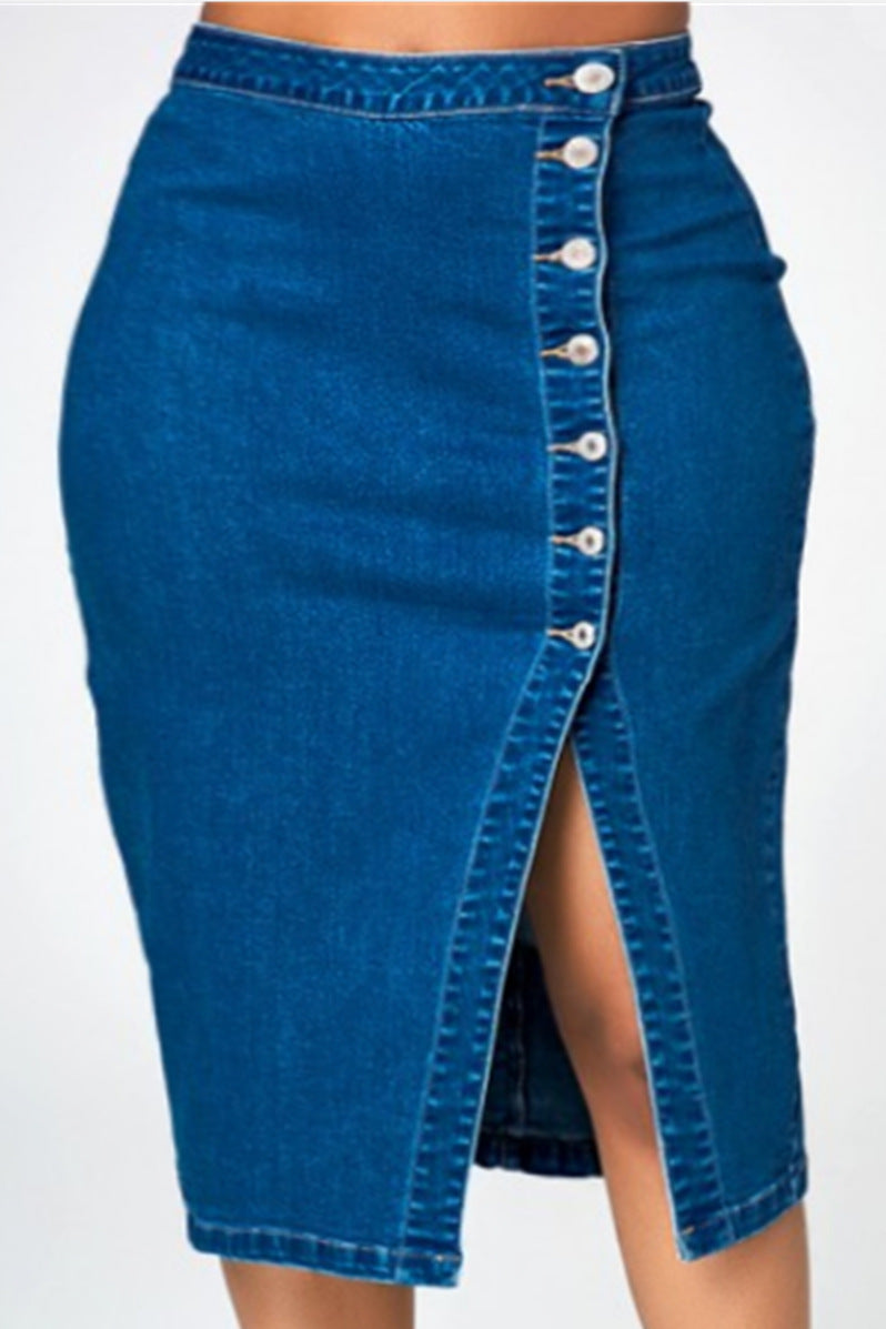 Oversized Denim Skirt Casual Street Fashion Style