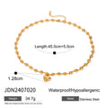 Stainless Steel Beaded Love Necklace 18k Gold Tone Clavicle Chain