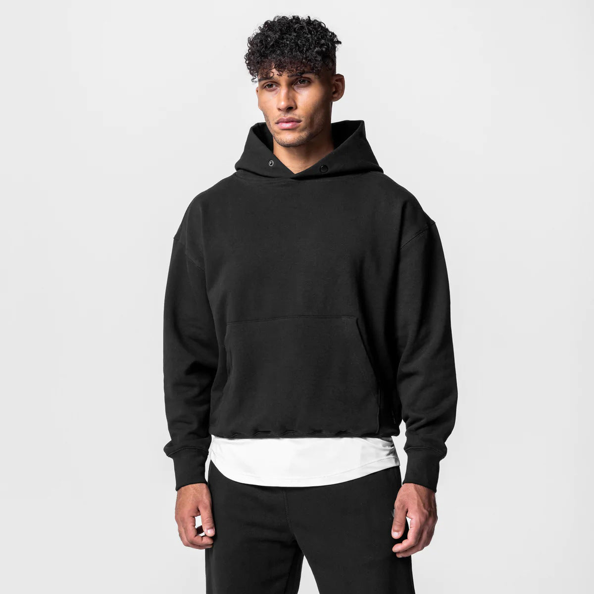 Men’s Thick Cotton Hoodie Training Set Casual Sports Tracksuit