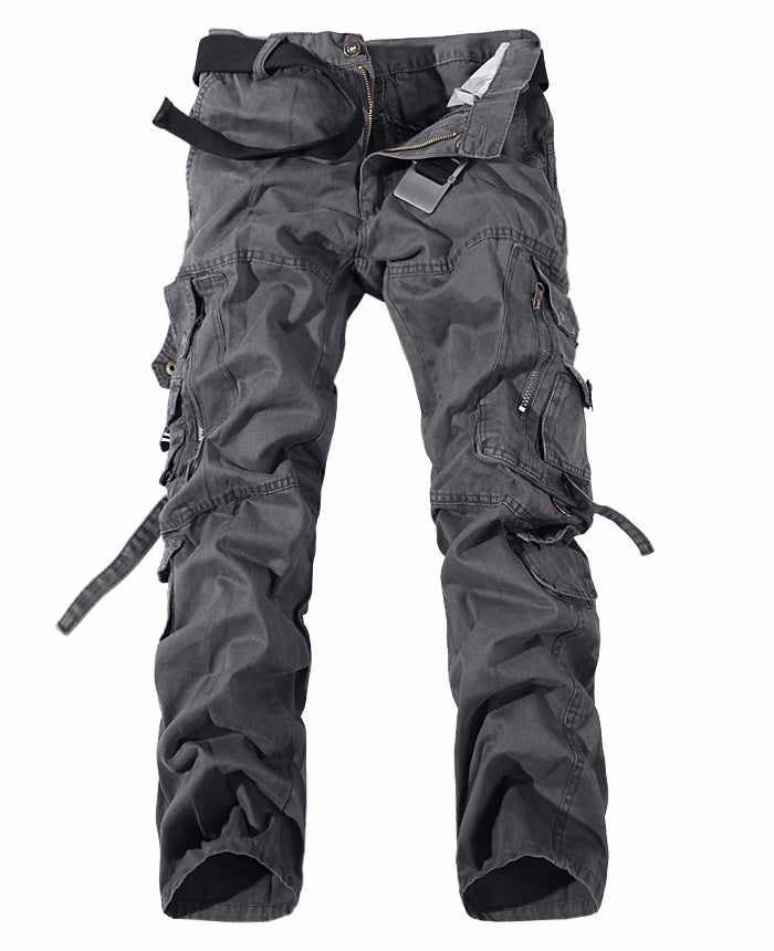 Men’s Washed Multi Pocket Cargo Pants Casual Utility Wear