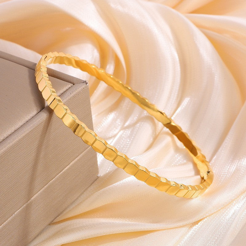 Irregular Honeycomb Titanium Steel Bracelet Minimalist Women’s Jewelry