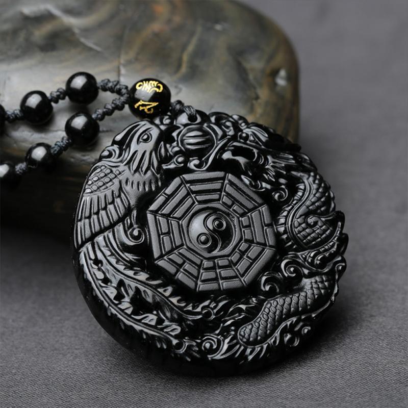 Lucky Symbol Pendant Necklace with Black Chain Fashion Jewelry