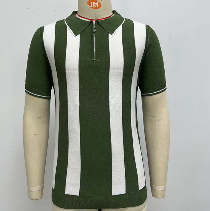 Fashion Striped Spliced Knitwear Modern Design