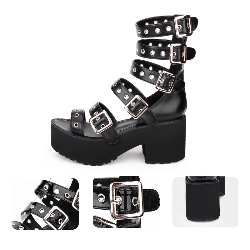 High Heel Platform Sandals Stylish Elevated Design