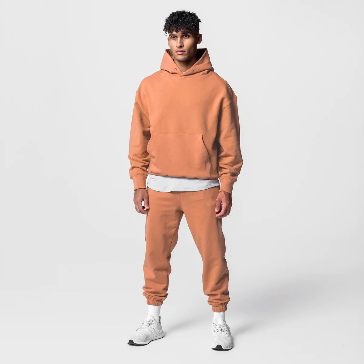 Men’s Thick Cotton Hoodie Training Set Casual Sports Tracksuit