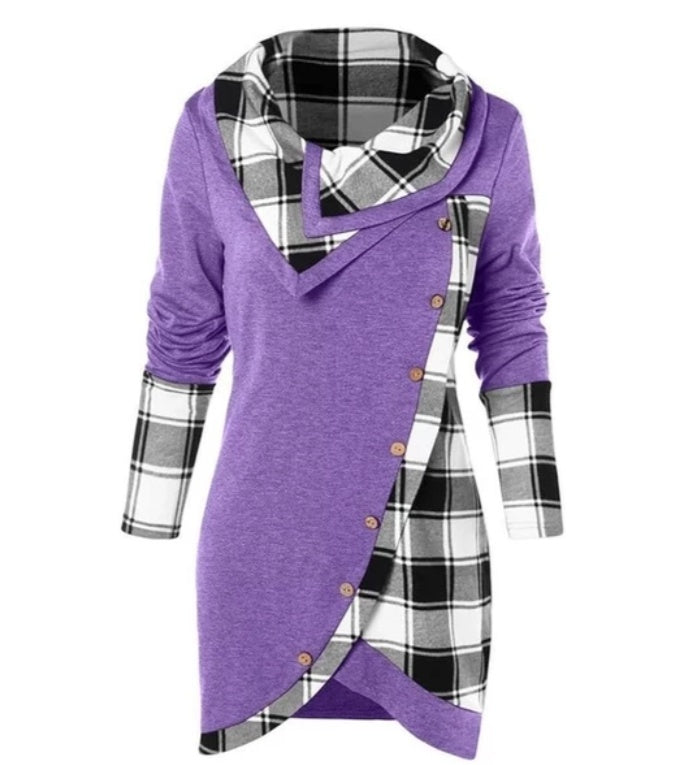 European American Style High Neck Fashion Tops