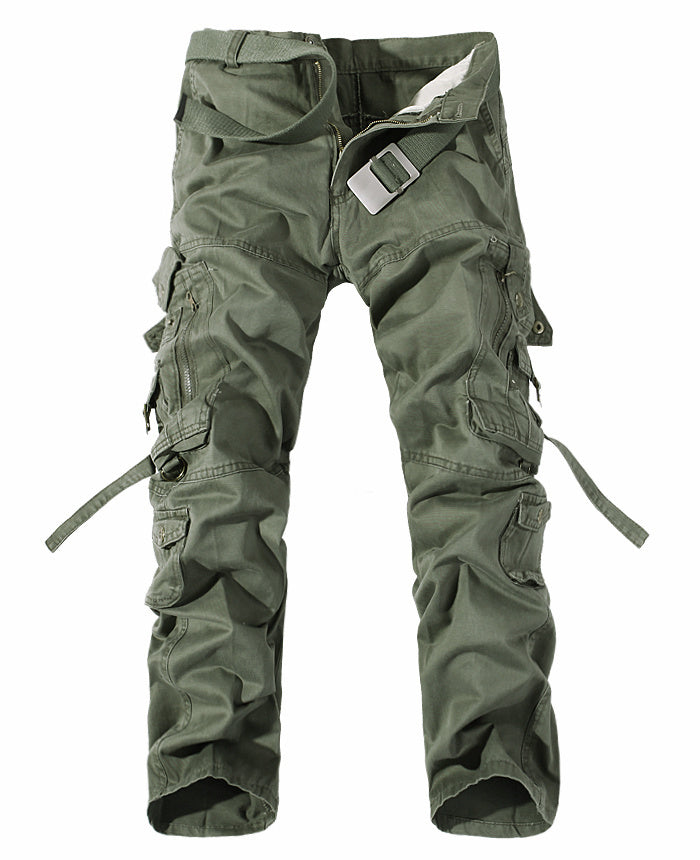 Men’s Washed Multi Pocket Cargo Pants Casual Utility Wear