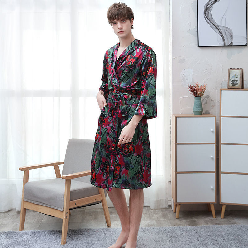 Ice Silk Couples Pajamas Women’s Short Sleeve Lightweight Lounge Set