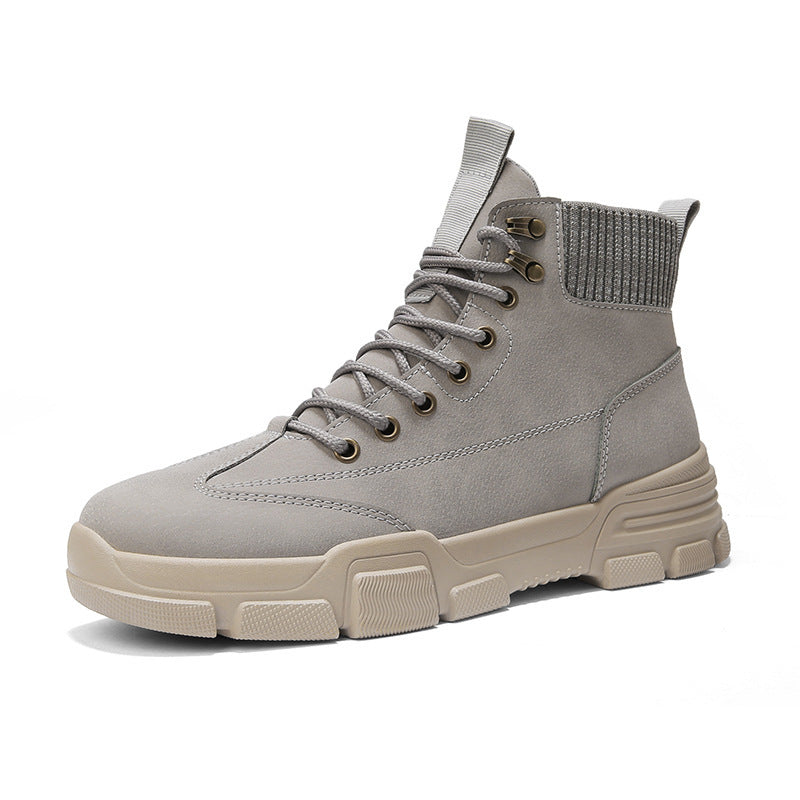 Men’s Mid Top Leather Tooling Boots Casual Martin Style Footwear