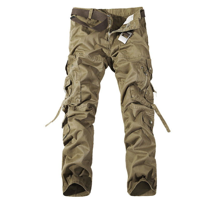 Men’s Washed Multi Pocket Cargo Pants Casual Utility Wear