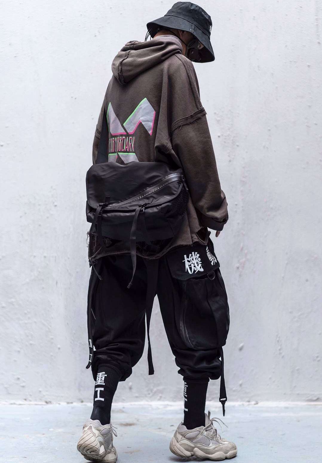 Embroidered Streamer Cargo Pants Fashion Utility Style