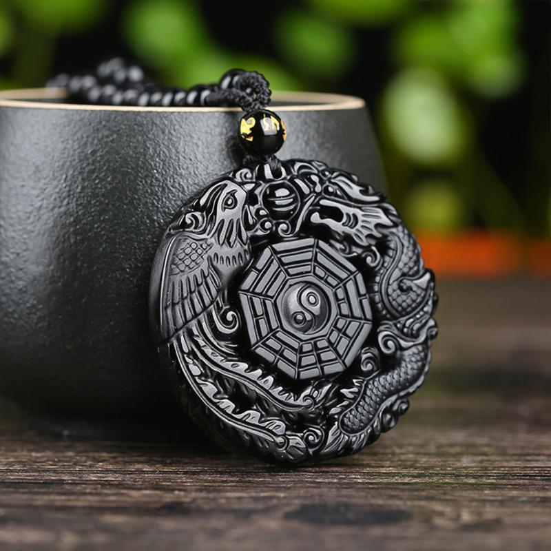 Lucky Symbol Pendant Necklace with Black Chain Fashion Jewelry