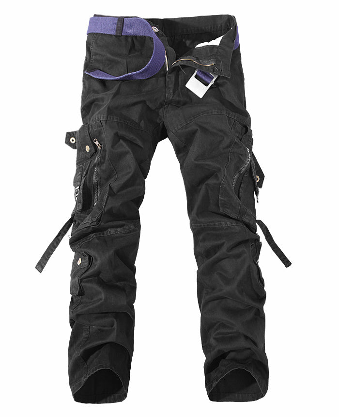 Men’s Washed Multi Pocket Cargo Pants Casual Utility Wear