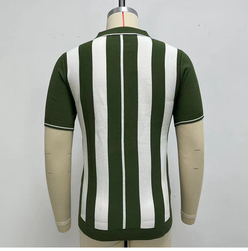 Fashion Striped Spliced Knitwear Modern Design