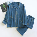 Men’s Breathable Cotton Crepe Pajama Set with Double Gauze Comfort