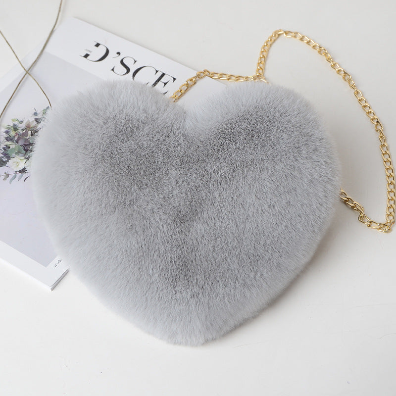 Women’s Plush Chain Shoulder Bag Romantic Party and Gift Style