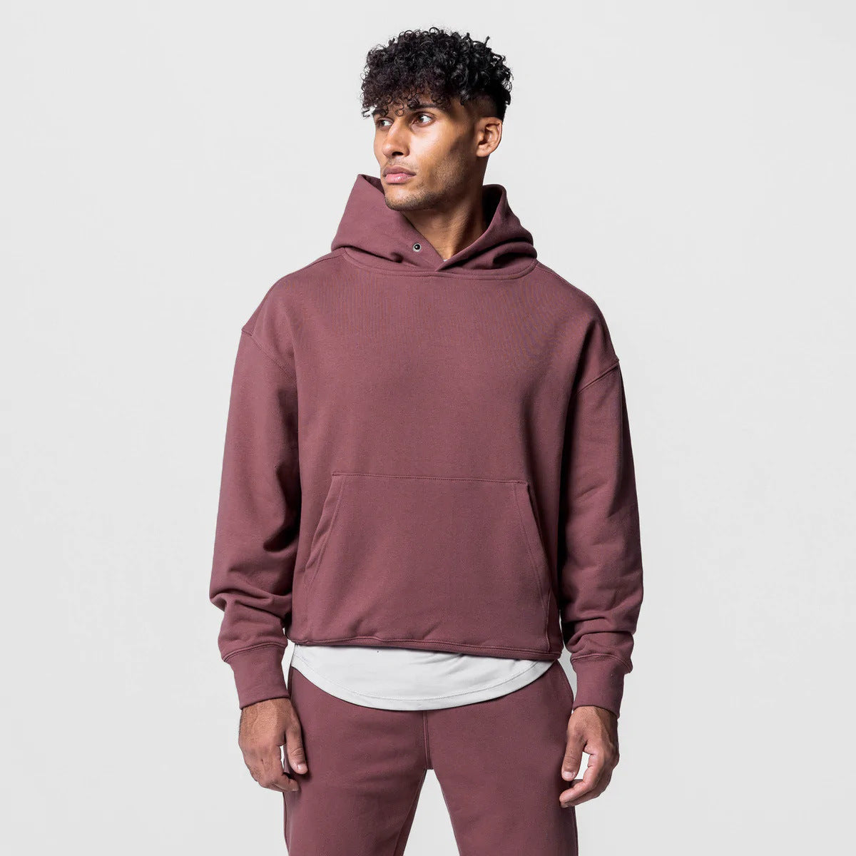 Men’s Thick Cotton Hoodie Training Set Casual Sports Tracksuit
