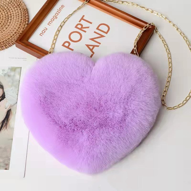 Women’s Plush Chain Shoulder Bag Romantic Party and Gift Style