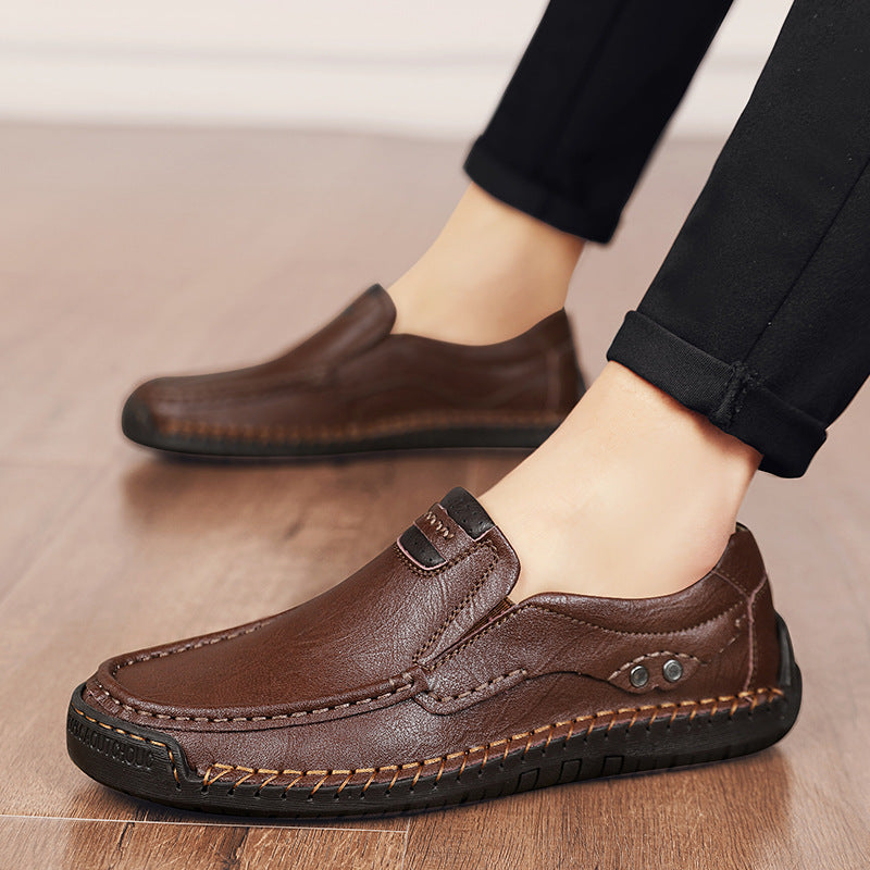 Handmade Men’s Leather Shoes Designed for Plus Size Comfort