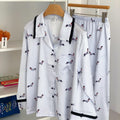 Ice Silk Long Sleeve Pajama Suit with Cooling Fabric for All Seasons