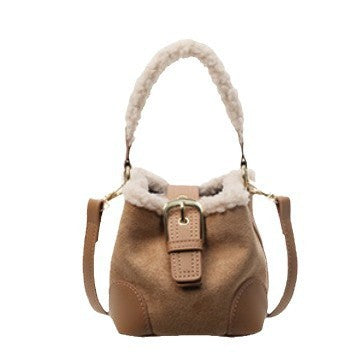 Women’s Retro Plush Crossbody Bag Casual Designer Shoulder Purse