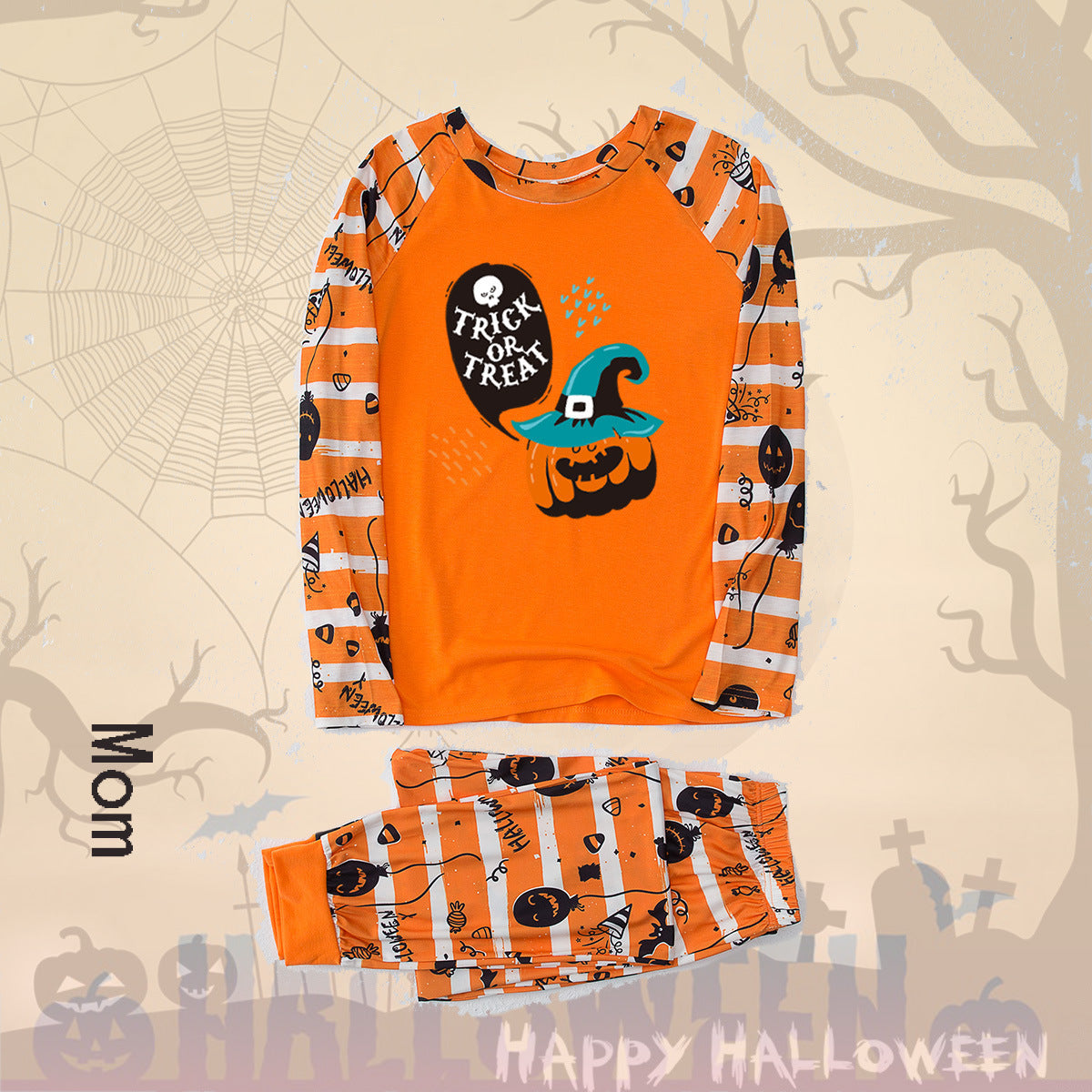 Family Matching Halloween Pajamas Parent and Child Homewear Set