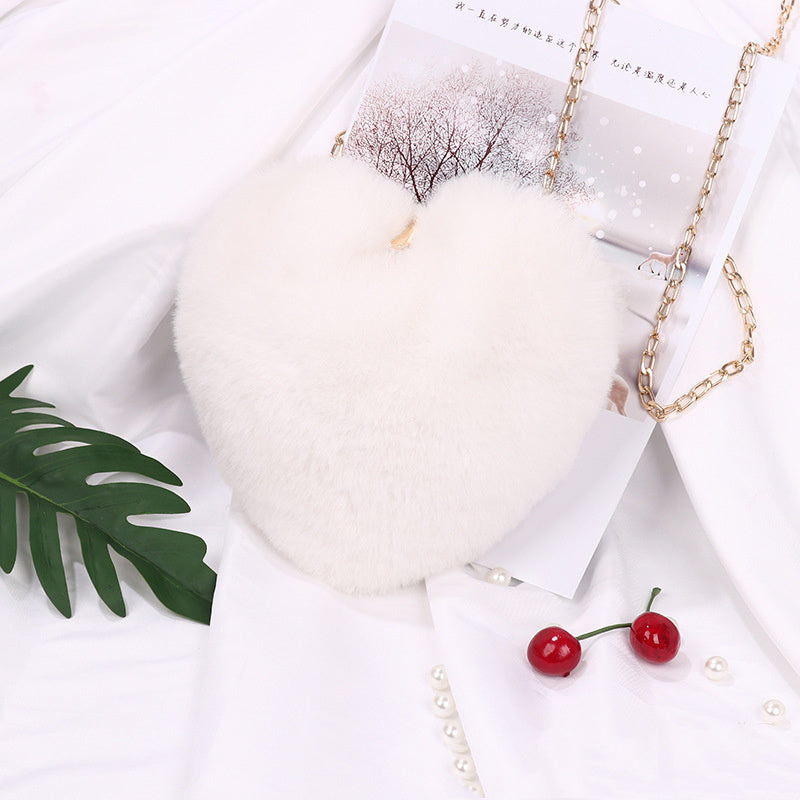 Women’s Plush Chain Shoulder Bag Romantic Party and Gift Style