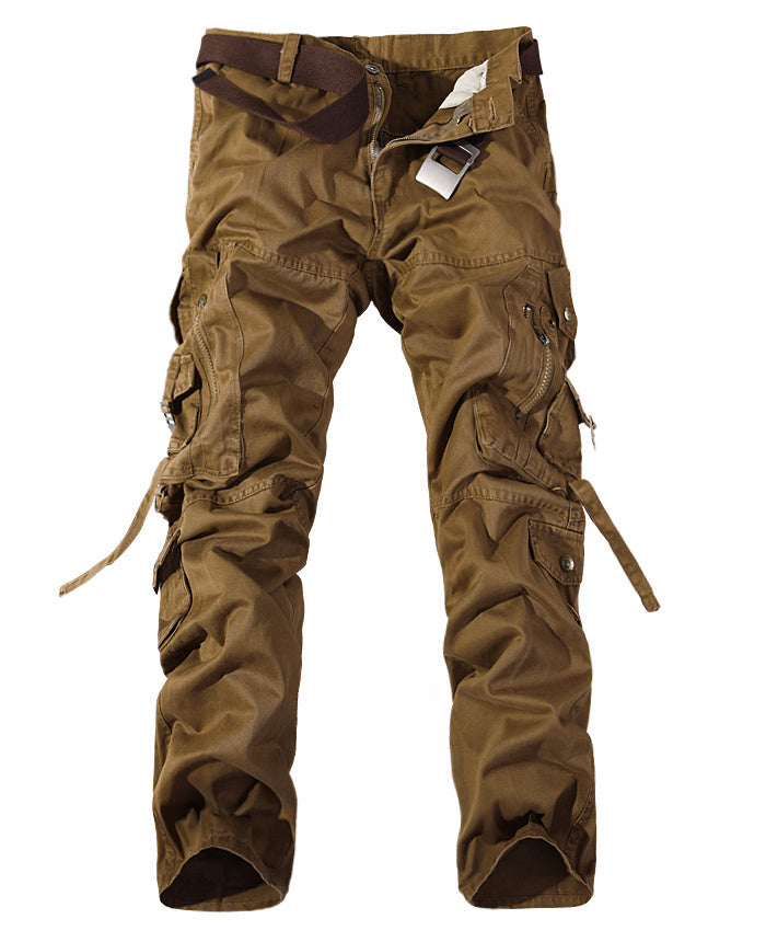 Men’s Washed Multi Pocket Cargo Pants Casual Utility Wear