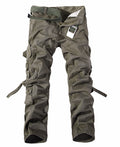 Men’s Washed Multi Pocket Cargo Pants Casual Utility Wear